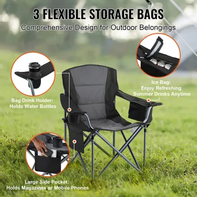 Chaise pliante de camping en acier, Oxford – image 2