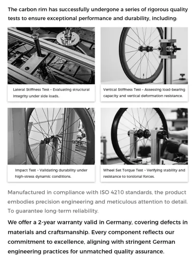 Jante de vélo de route en carbone 700C – image 3