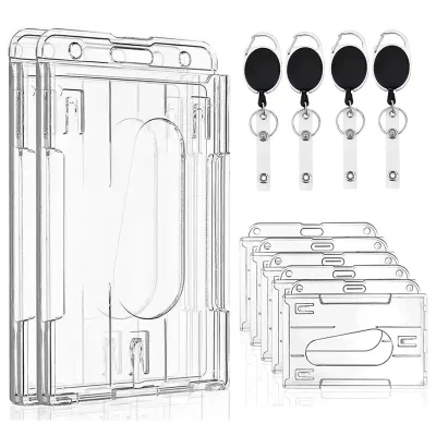 Porte-badge transparent à double fente