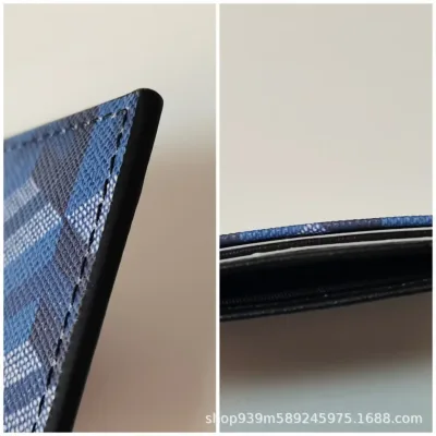 Porte-cartes en cuir véritable zippé – image 2