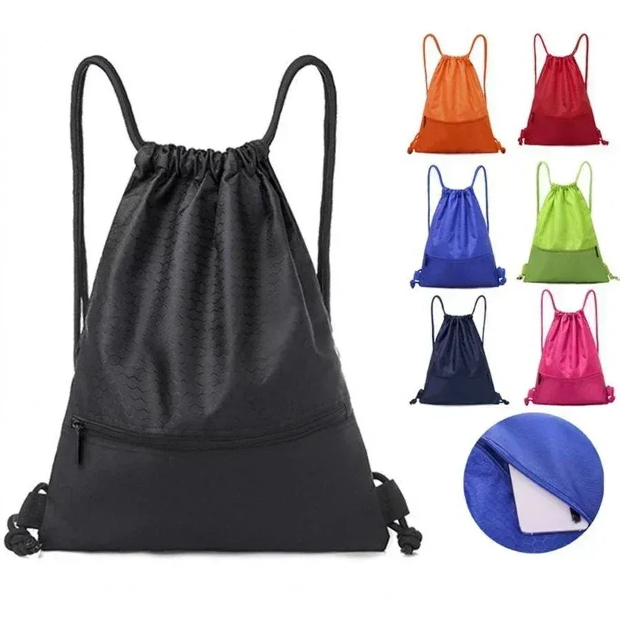 Sac à dos en nylon à cordon de serrage
