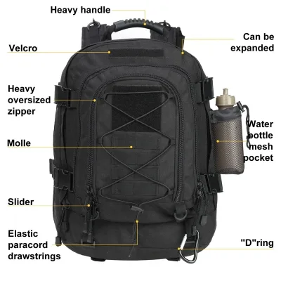 Sac à dos tactique en nylon, extensible – image 2