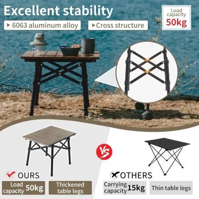 Table pliante en alliage d'aluminium – image 3
