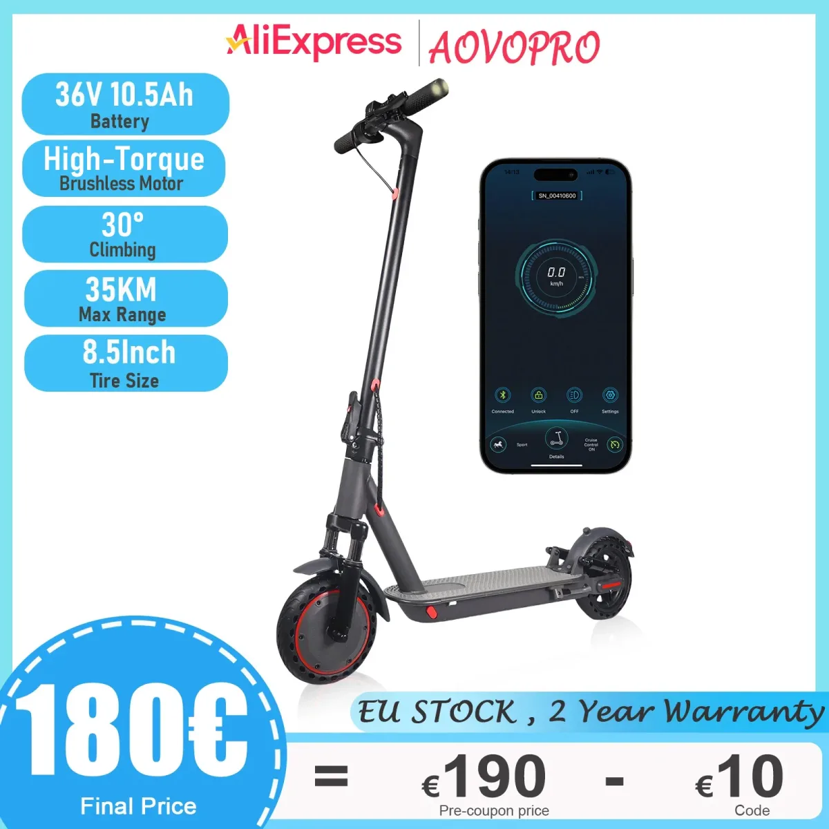 Trottinette électrique pliable 36 V