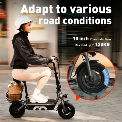 Trottinette électrique pliable avec siège – image 2