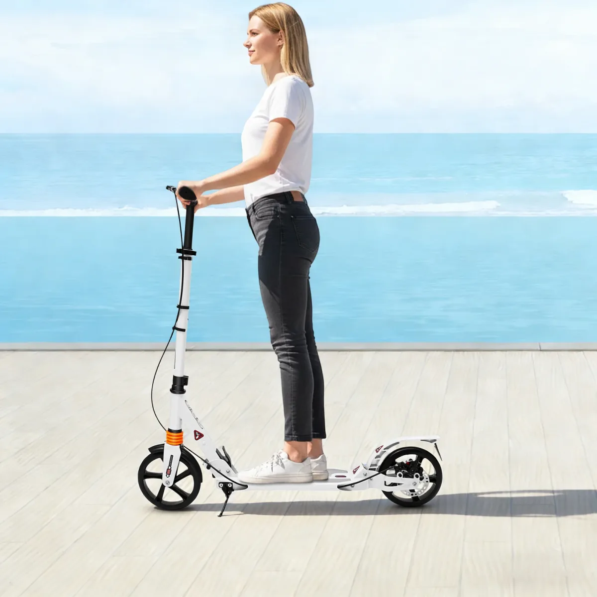 Trottinette pliable blanche pour adulte