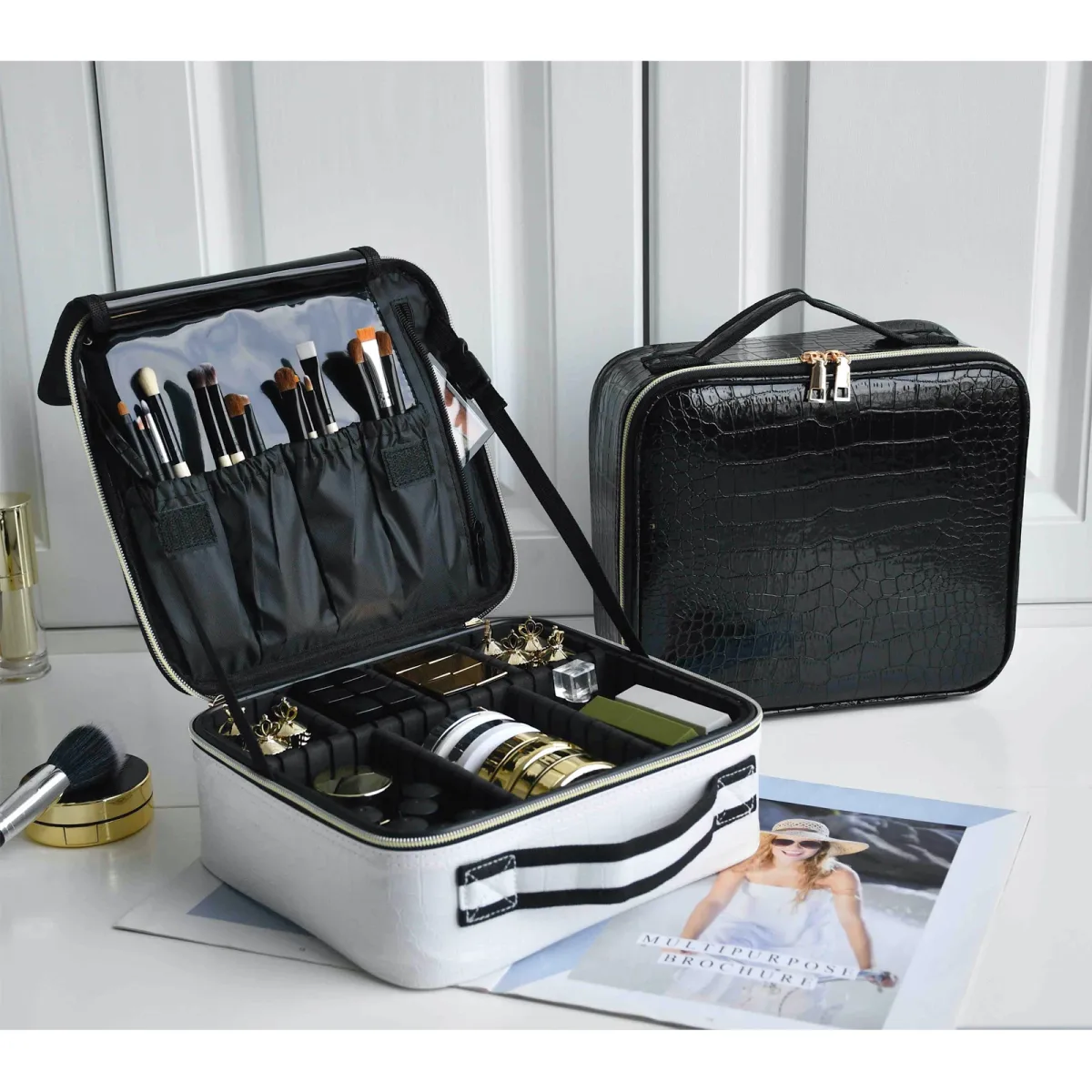Trousse à cosmétiques en simili cuir